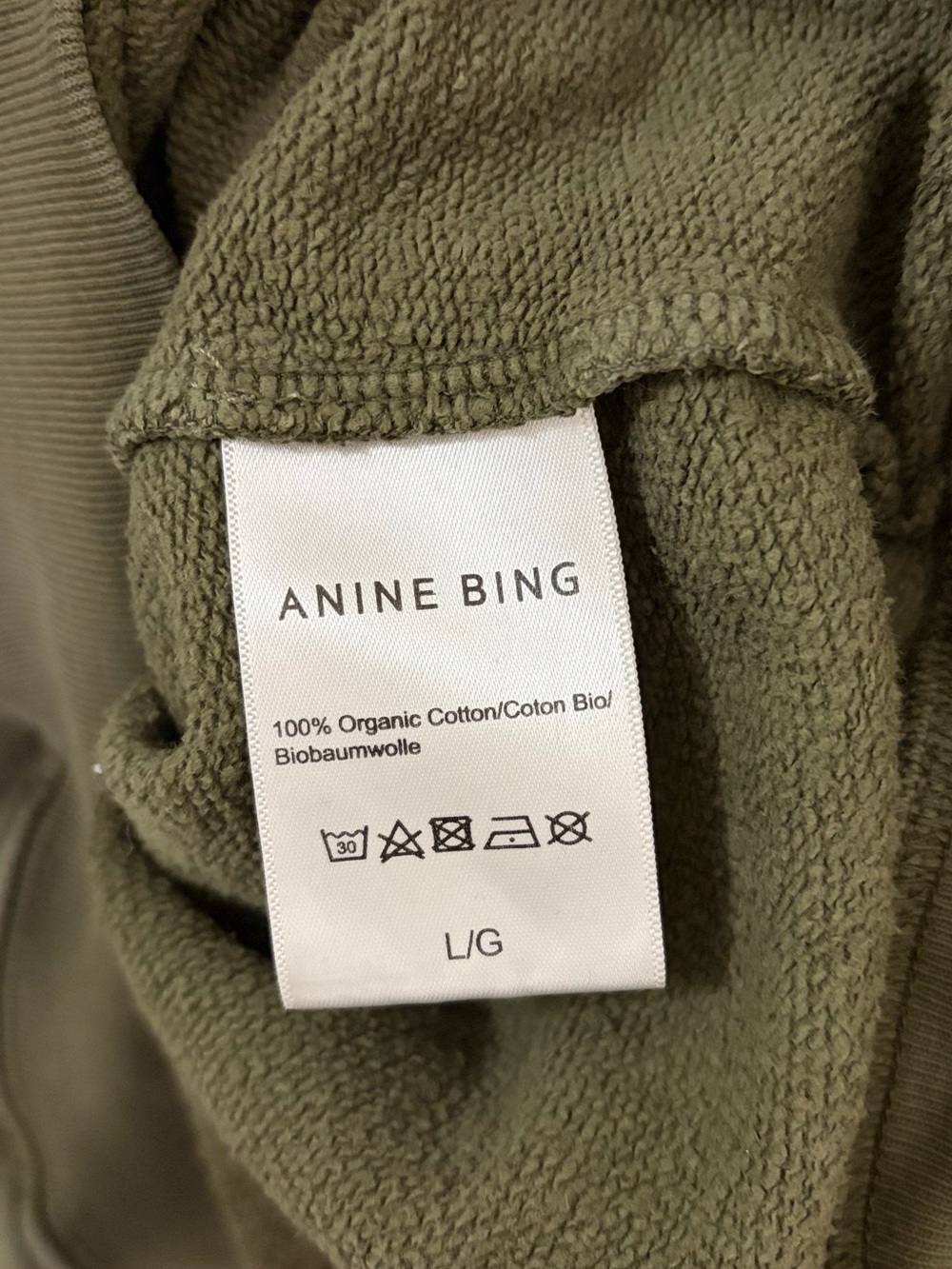 ANINE BING LA 2012 Army Green Graphic Sweatshirt L - Picture 6 of 10